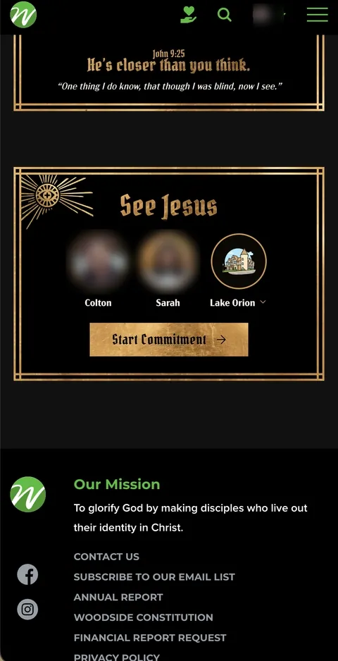 The campaign commitment flow on mobile.